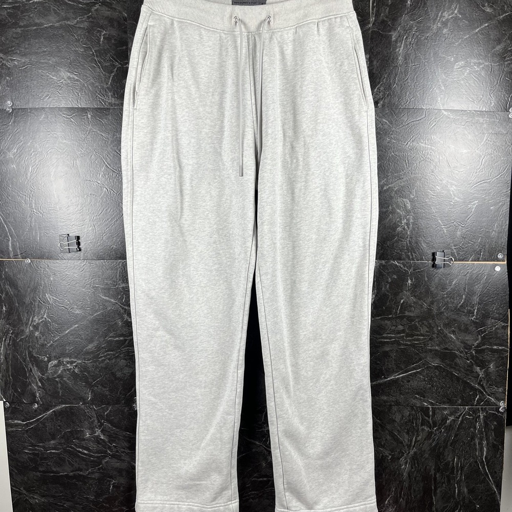 Abercrombie&Fitch Men's Grey Heavyweight Hem Sweatpants Medium -Flaws